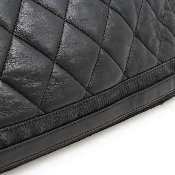 Authentic CHANEL CC Chain Lambskin Large Shopper Tote Shoulder Bag Leather Black - Picture 7 of 9